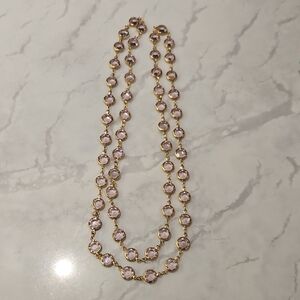 Swarovski Gold and Pink Crystal Necklace